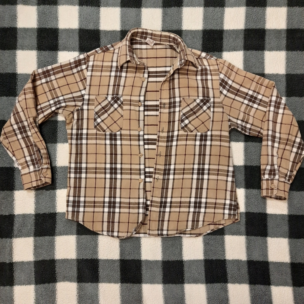 Big Mac Brown & Tan Flannel~Vintage